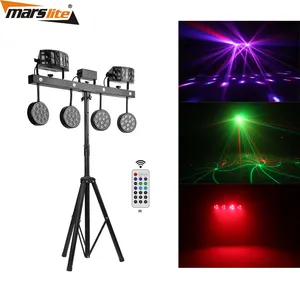 Professional dj party dekoration licht rgbw derby strobe laser 4 led par system led disco lichter für bühne lichter