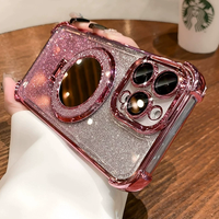 Coque antichoc avec miroir de maquillage intégré et support pour iPhone 17, 17 Pro Max, 15, 16 Plus avec film protecteur d'objectif