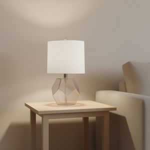 DB Bella Geometric Glass Table <b>Lamp</b> 4100K Neutral White Dome Shade Modern European Design Bedroom Lighting - Product Image 2