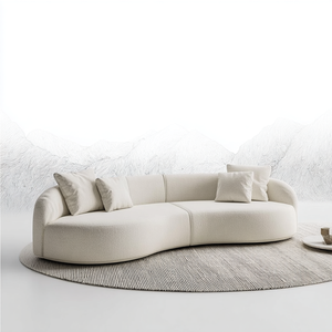 أريكة استقبال نصف دائرية بيضاء بسعر ترويجي من الشركة المصنعة المحترفة، مجموعة أرائك مريحة لغرفة المعيشة - Product Image 5