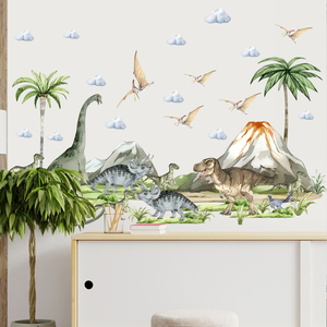 Set di 3 <span class=keywords><strong>Adesivi</strong></span> Murali con Dinosauri Cartoon, Decorazioni <span class=keywords><strong>per</strong></span> Soggiorno e Camera dei Bambini, <span class=keywords><strong>Adesivi</strong></span> in PVC Autoadesivi <span class=keywords><strong>per</strong></span> Casa - Product Image 2