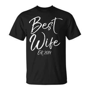T-shirt Best Wife Est 2019 pour femmes, cadeau de mariage de la part de son mari - Product Image 1