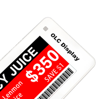 Módulo de etiqueta electrónica de estantería (ESL) inalámbrica con tinta electrónica (EPD) de 2.13 pulgadas en blanco, negro y rojo, con NFC para tiendas.