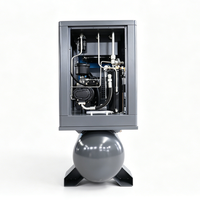 Compresseur d'air à vis portable tout-en-un Airstone 7.5HP 10KW 8BAR 110V/220V 380V, lubrifié, refroidi par air, avec sécheur frigorifique intégré