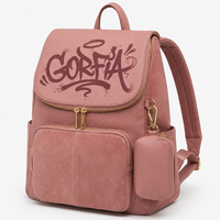 Sac à dos GORFIA personnalisé à motifs graffiti pour femmes avec petite pochette, sac de voyage tendance, sac à bandoulière en daim patchwork