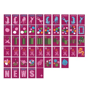 Tablevibe – Jeu de tuiles de mahjong modernes en acrylique, motif tropical, avec sac de rangement inclus - Product Image 6