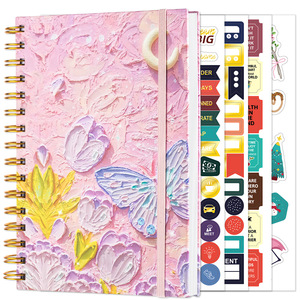 Pintura a óleo 2025 2026 Impressão Personalizada Logotipo Spiral Goal Diário Agenda Livro Notebook Journal Planner Notebook Exercício Livro - Product Image 6