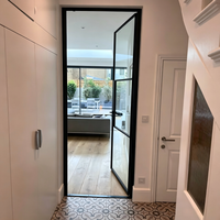 Portes battantes en acier et verre de style français pour l'intérieur des maisons et appartements, manuelles, personnalisables en taille et couleur, isolées thermiquement, pour villas et salons