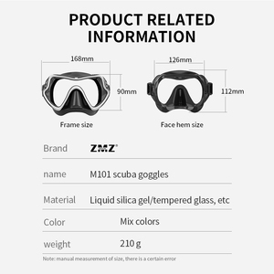 Máscara de buceo profesional con certificación CE, lente templada única para esnórquel para adultos, hecha de plástico y vidrio duraderos - Product Image 5