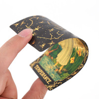 Vente en gros Cartes d'oracle de tarot holographique avec impression amusante de logo Feuille d'or personnalisée Bords dorés Papier Guide de taille personnalisé