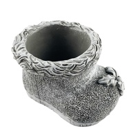 Pot de fleurs moderne en ciment fait main en forme de chaussures de Noël, écologique, pour plantes succulentes et cactus, utilisation extérieure