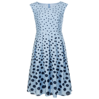 Robe midi élégante sans manches pour femmes, col rond, imprimé à pois de type X, coupe ajustée, robe d'été décontractée pour femmes