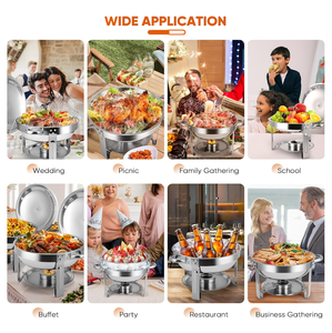 Réchaud à vapeur à gaz en acier inoxydable TAIDING MHCD1027 5L, surface lisse, buffet commercial, hôtel, restaurant, nourriture dorée - Product Image 6