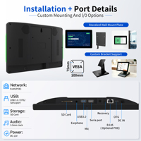 Tableta de Pared WA1049T de 10.1 Pulgadas RK3576s POE con Android 14, 3.0TOPS, Cámara de 2MP, WiFi 6, NFC Opcional, Pantalla Táctil LED RGB para Reuniones