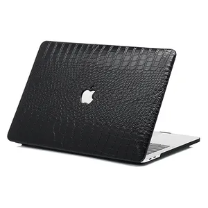 Funda rígida personalizada de piel sintética de cocodrilo verde Air 13 para MacBook 14 16 2021/2022/2023