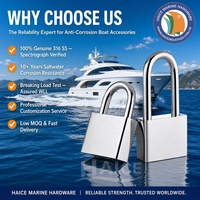 Cadenas de sécurité en acier inoxydable 304 à longue manille pour usage marin, étanche, antirouille, anti-effraction, 40 mm, accessoires pour yachts et bateaux