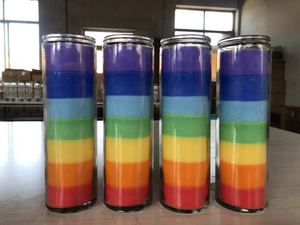 Personalizado hecho a mano del arco iris <span class=keywords><strong>de</strong></span> color Pilar <span class=keywords><strong>7</strong></span> Chakra velas al por mayor - Product Image 5