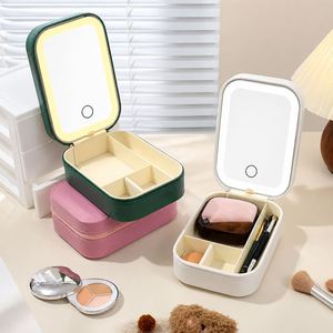 Custom <b>Travel</b> Makeup Case with LED Mirror, Portable Jewelry Organizer, Personalized Bridesmaid <b>Gift</b>, Birthday <b>Gift</b> for Her Mom - Product Image 1