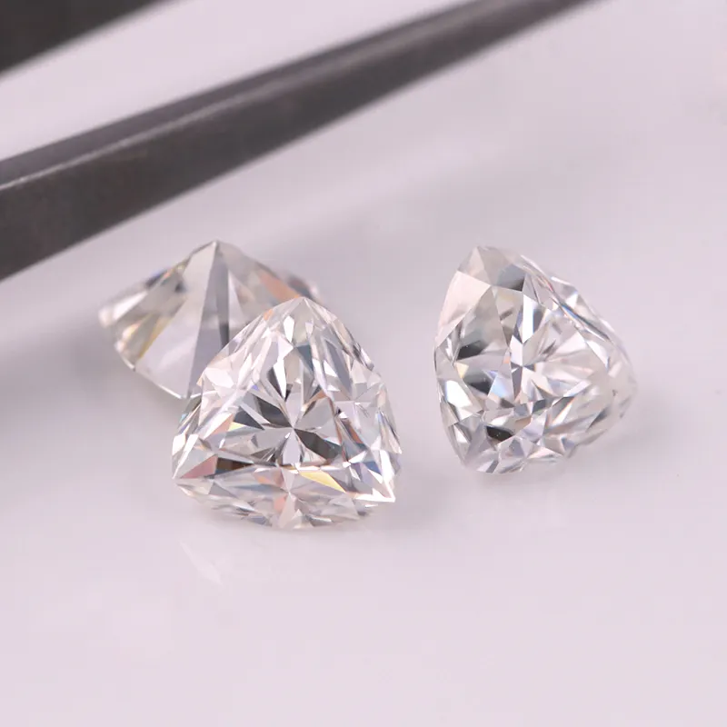 Toptan Moissanite VVS DEF renk 1 karat 6.5mm trilyon kesim moissanit özel mozanit taş