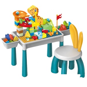 Bao Han Trẻ Em Giáo Dục Nhựa Xây Dựng Khối Bảng 104 Khủng Long Trượt Theo Dõi Chơi Thiết Lập Đồ Chơi Với Phim Hoạt Hình Thỏ Ghế - Product Image 3