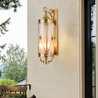 Applique murale moderne tout en cuivre pour balcon, extérieur, cour, chambre, escalier, couloir, entrée, salon, LED 6000K lumière du jour, intensité variable, haute performance
