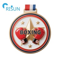 Fabrication personnalisée émail Sport Trophy Awards Médaillon 3D Gants de boxe Médaille Boxe Karaté Medalla Challenge Médaille