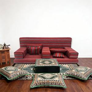 Diván de Pana Plegable - Futón de Piso, Colchón Plegable con Almohadas, Acogedor y Portátil para Interiores - Product Image 1