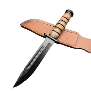 มีดพกพา AR-995 สำหรับเอาตัวรอดในป่า ใบมีดเหล็กกล้าไร้สนิม ด้ามไม้ คมตรง 21 ซม. เหมาะสำหรับตั้งแคมป์และเดินป่า - Product Image 1