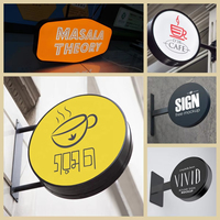 Boîte à lumière LED simple pour magasins, bordure de luxe en acier inoxydable 304, boîte à lumière LED et panneau publicitaire lumineux