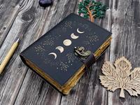 Journal intime en cuir Vintage fait à la main fournitures de sorcellerie Antique cahier Wiccan Journal croissant de lune carnet de croquis A5 A3 A6 tailles