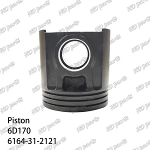 6D170 Piston 6164-31-2121 Komatsu motor parçaları için uygun