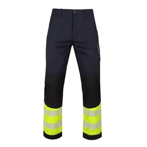 Atacado Homens Modacrylic 4 way Stretch Retardador de Chama Anti Estático 3M Hi Vis Fita Reflexiva Resistente ao Fogo FR Calças Cargo