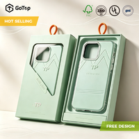 Boîte de téléphone de luxe recyclable avec fenêtre personnalisée, cordon de suspension, finition mate, en papier kraft rigide