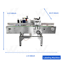 Machine de dépose d'étiquettes pour plaque, avec 3 rouleaux, positionnement automatique, impression de nom de bureau, pot de petite taille, tube rond