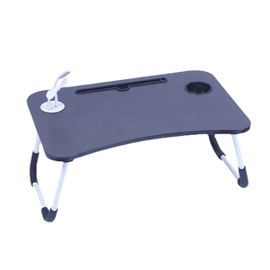 Escritorio portátil plegable de MDF con ranura para portavasos y asa para mesa de cama de diseño plegable fácil - Product Image 3