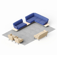 Großhandel OEM Modulares Stoffsofa-Set Sektionale Lounge-Sitzgruppe Sessel Couchtisch Zeitgenössisches Wohnzimmer Firmenbüro