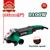 Meuleuse d'angle 125 mm 1100 W à vitesse variable électrique pour la découpe du métal, le polissage du béton et le meulage