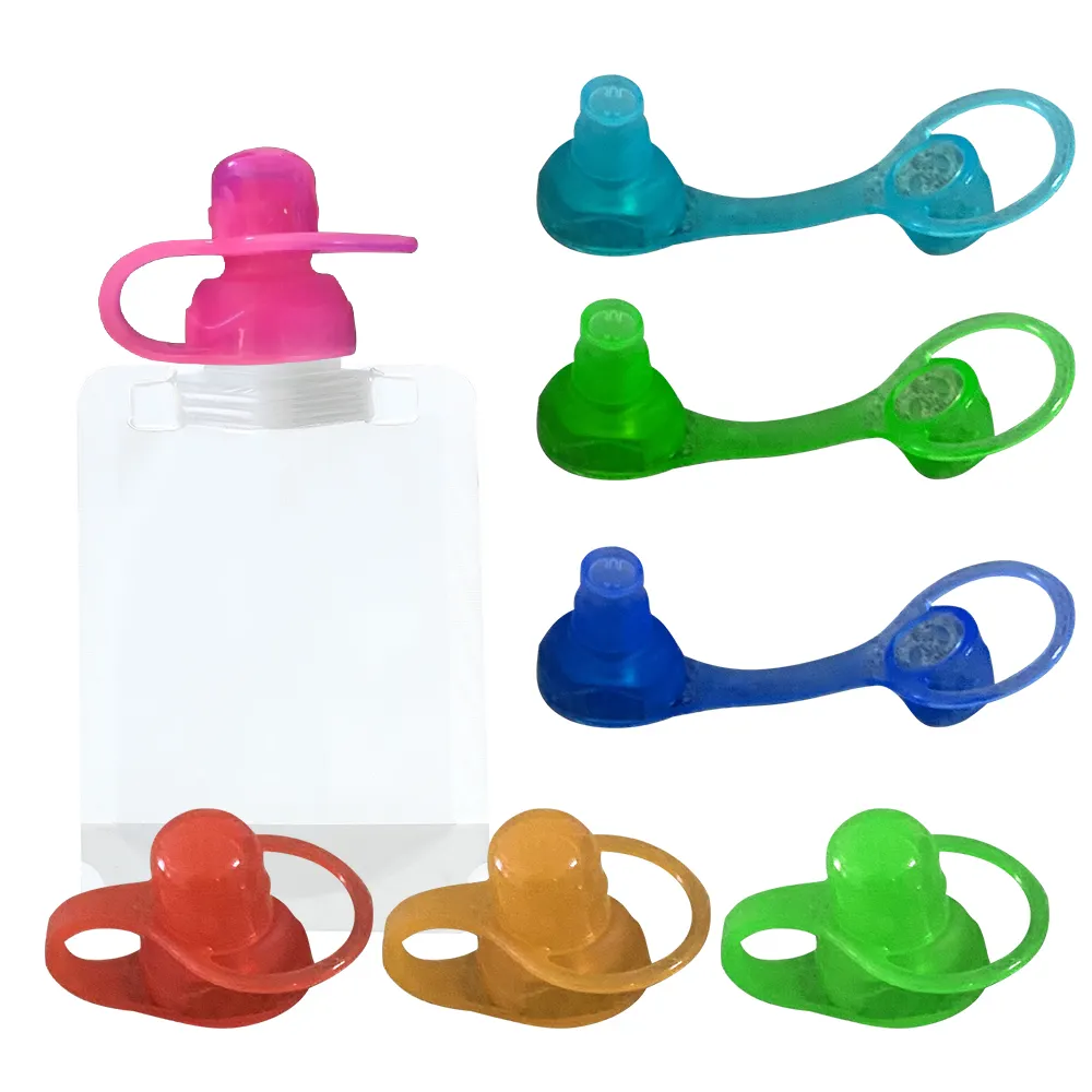 BPA Free food grade silicone reusable baby food packing squeeze bag No Spills Fill In Squeeze baby Food Pouch Tops