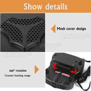 Calentador Portátil para Auto de 12V y 150W, Ventilador Eléctrico con Rotación de 360 Grados para Desempañar el Parabrisas, Ideal para Autocaravanas - Product Image 2