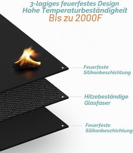 100 X 150 cm Silica Fireproof Heat Protection Non-Stick Grill Mat Floor Protector for Outdoor Kitchen <b>BBQ</b> <b>Charcoal</b> Grill - Product Image 3