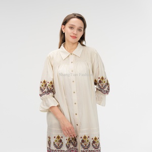 Robe Formelle OEM pour Femmes, Robe Chemise Printemps-Été, Style Bohème Brodé, Robe pour Femmes - Product Image 4