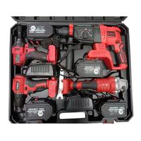 Venta al por Mayor de Fábrica: Juego de 4 Herramientas Eléctricas Inalámbricas con 2 Baterías de Iones de Litio de 20V, Taladro de Impacto Eléctrico