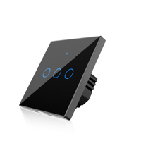 Commutateur Zigbee 3 gangs certifié SIXWGH SmartThings-Panneau de verre, compatible RF433 et conseil de projet, fil unique en direct/neutre