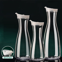 Carafe à eau en plastique polycarbonate incassable de 1000ml avec couvercle bouteille de jus en plastique transparent