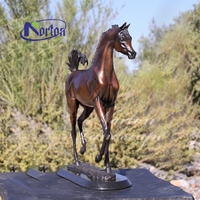 Sculpture de cheval arabe en cuivre et bronze antique Norton pour décoration extérieure de jardin, statue d'animal personnalisée en laiton moulé