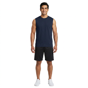 Camiseta sin Mangas Básica y Elegante para Hombre, Color Negro, Moda de Verano, Venta al por Mayor - Product Image 1