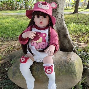 Poupée Reborn en Silicone de 24 Pouces, Réaliste, Souple, Ponderée, Mignonne, pour Filles, avec Fonction de Succion des Doigts - Product Image 3