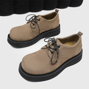 Zapatos casuales de hombre de cuero genuino anti-pelaje para otoño e invierno con suela gruesa y diseño de punta redonda, adecuados para todas las ocasiones. - Product Image 2