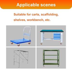 4-Zoll Schwerlast-<span class=keywords><strong>PU</strong></span>-Rolle mit Bremse und Drehenden Rollenrädern mit Doppelschloss und Lagern für Möbel, Werkbögen, Karren - Product Image 6