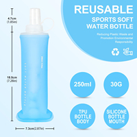 Flacon souple Bouteilles de course Flacon souple 250/500 ml Bouteilles d'eau douce pliables avec bouchon pour gilets d'hydratation Packs de course
